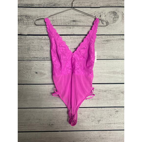 NWT - Ladies Auden Lace-Up Halter Lingerie Bodysuit - Small - Picture 1 of 3